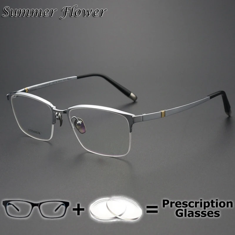 

High End Prescription Glasses Male Pure Titanium IP Eyewear Frame Prescription for Vision Lenses Multifocal Glasses Man