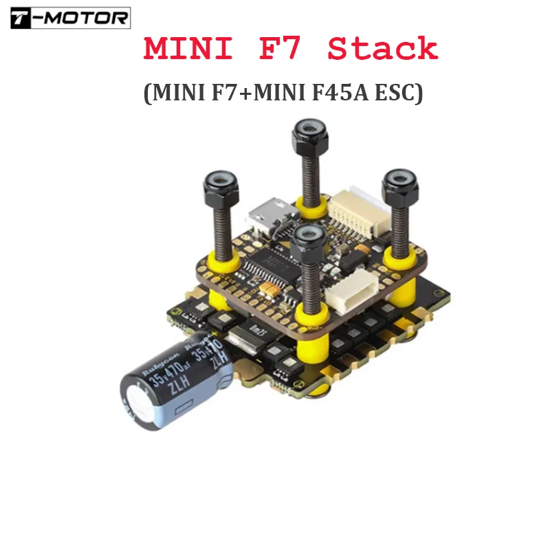 T-motor MINI F7 Stack MINI F7 Flight Controller OSD BMI270 W/MINI F45A 3-6S BLHeli32 4In1 ESC DShot150/300/600 for RC FPV Drone