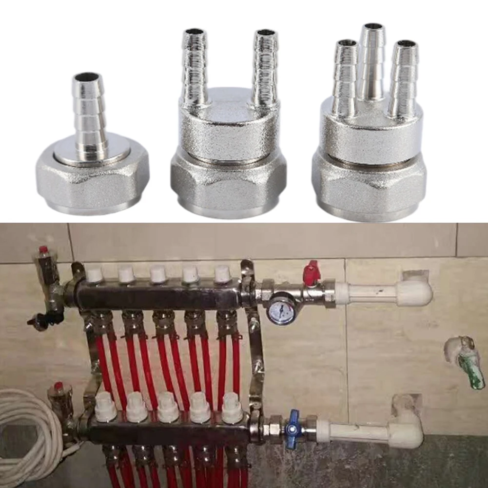 1Pcs Underfloor Heating Capillary Tube Connectors Copper 1/3 1/2 1/1 Point  G3/4 Connecting Thread Brass 10x1.5mm Pipe Joints