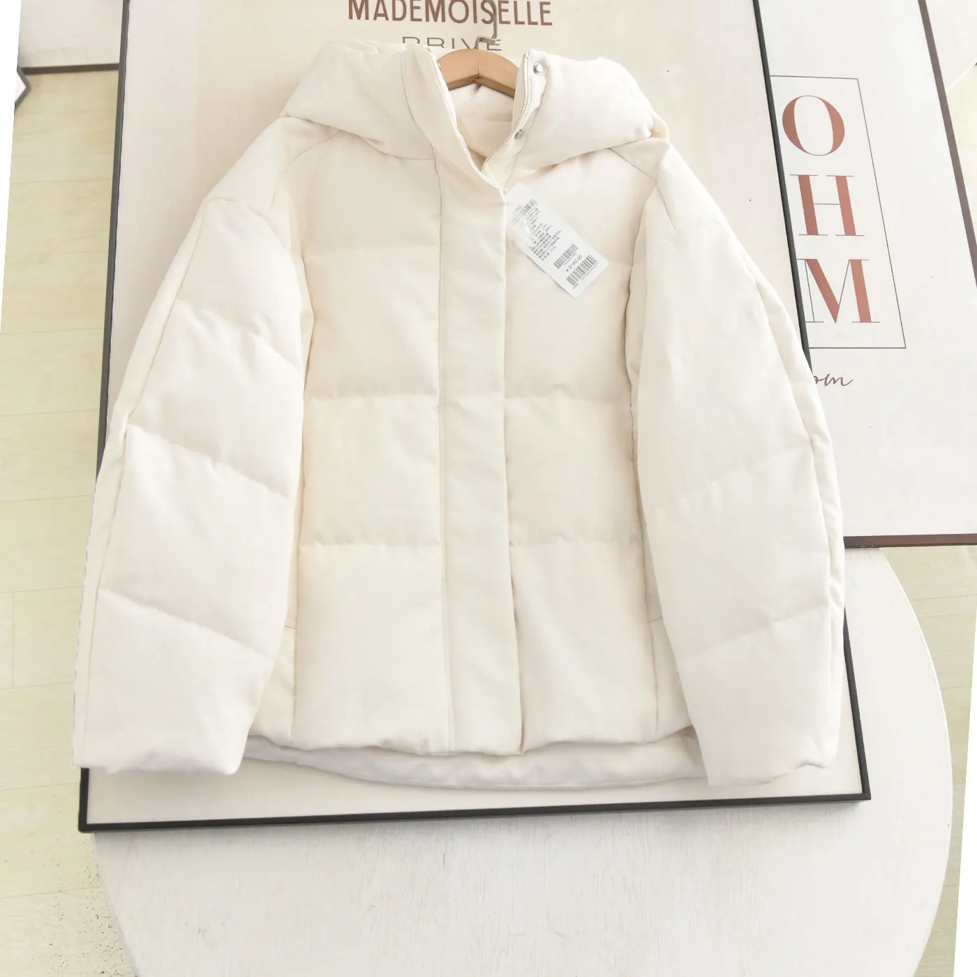 

Winter Thiened White down Jaet Women's Casual Loose Fit Hooded Duling Brand Simple Sle 2025 New Arrival