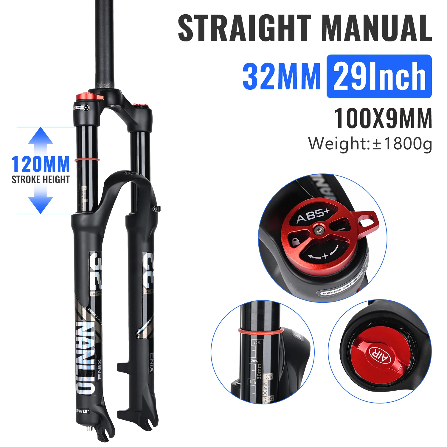 Nanlio X5 PRO MTB luchtveringvork 120mm veerweg 26 27.5 29 inch lichtgewicht 1,8kg XC mountainbike voorvork + gratis cadeau