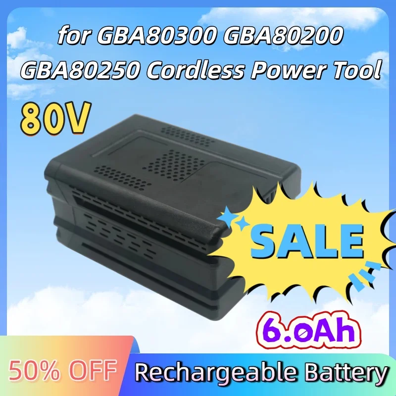 

Аккумуляторная батарея 80В 6.0Ач, совместимая с GBA80300, GBA80200, GBA80250, 80В, для беспроводного электроинструмента