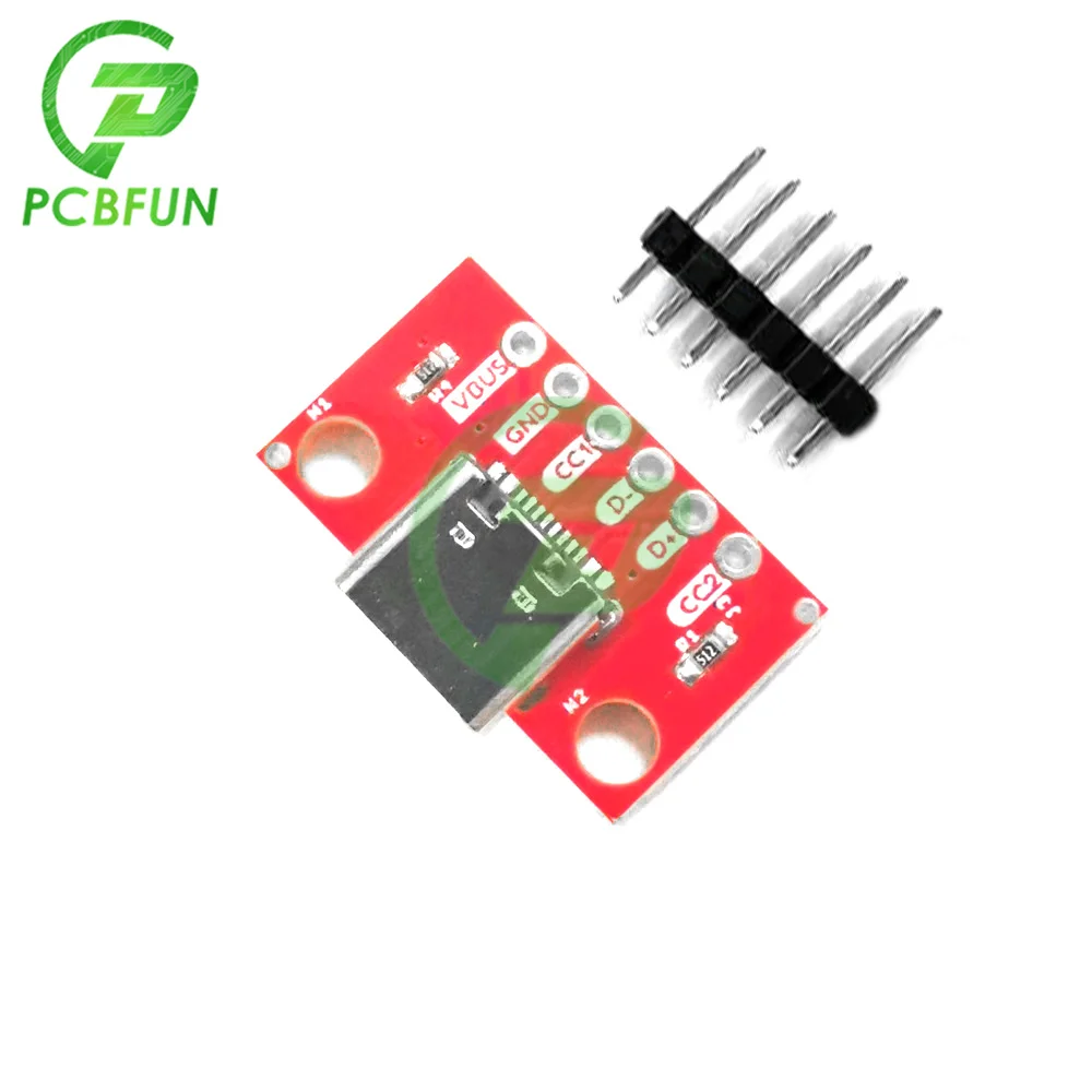 USB 3.1 Type-C Connector Socket 16 Pins Female Test PCB Board Adapter for Data Transfer Power Adapter Board Module 2.54mm image 2
