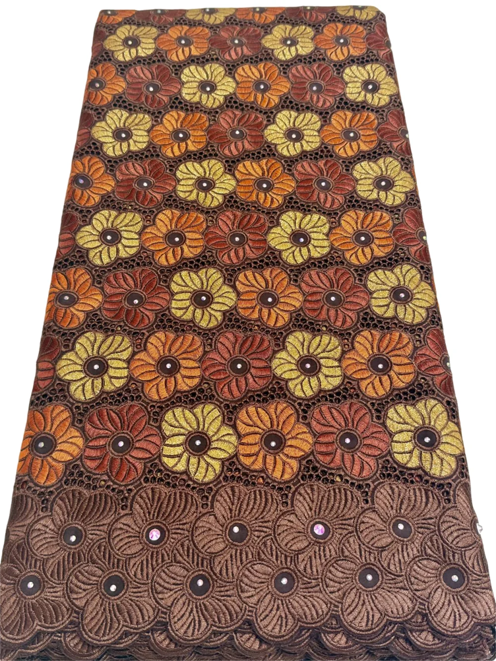 Swiss 100% Cotton Luxury Lace High Quality Fabrics 2024 Latest African Cotton Lace With Stones For Sewing Evening Party Dress WF