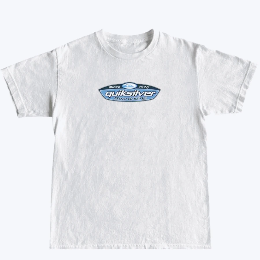 Vintage 90s Quiksilver Skateboarding & Surfing Unisex Crew Neck Tees Casual Short-Sleeve Top