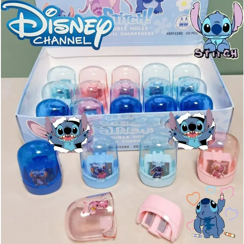 

Disney Stitch Cartoon Pencil Sharpener Cute Double Hole Office School Supplies Pencil Sharpener Stationery Wholesale Stich