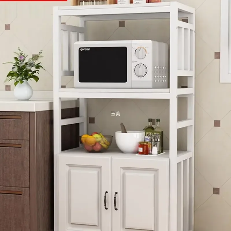 Metal Cabinets Kitchen Shelves Floor-standing Multi-layer Microwave Ovens Storage Multi-functional Household Pot