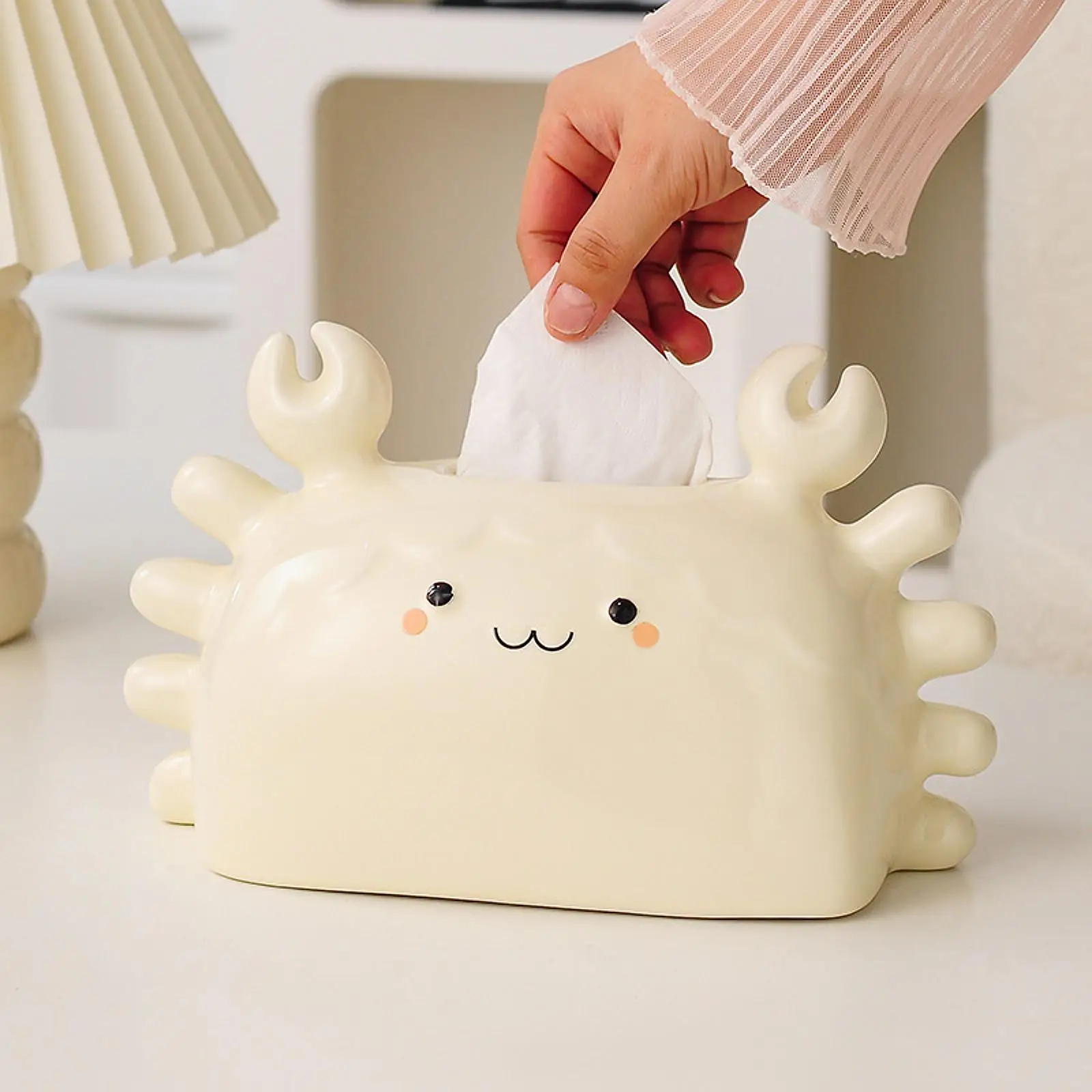 

Ceramic Tissue Box Paper Storage Organizer for Hotel Dining Room Household