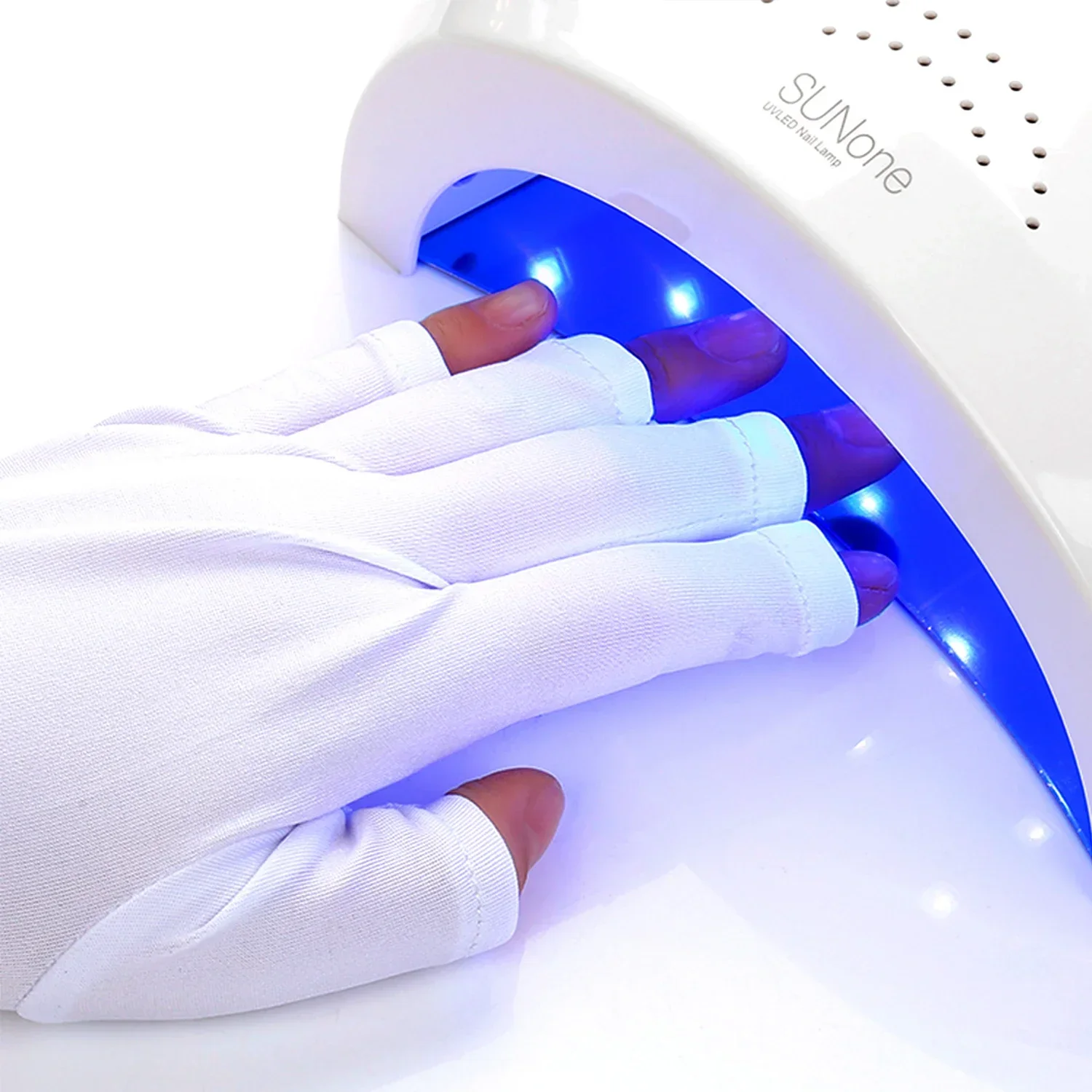 Anti UV Gloves Gel Professional Protection Gloves For ManicuresProtect Hands Nail Art Stretchy Fingerless Glove For Home Outdoor