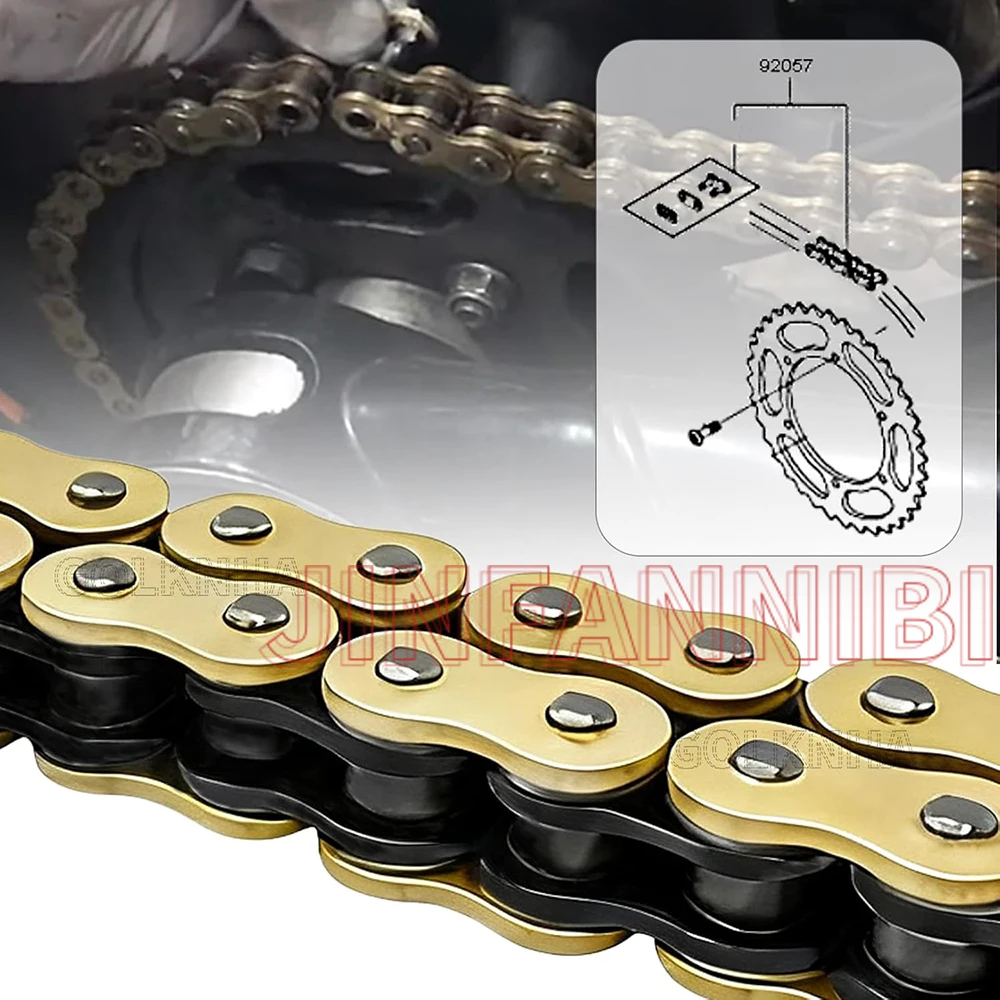 Heavy Duty Motorcycle Gold Chian, Powersports Drive Chains 520 X-Ring Chain 140 Links with Master Link,