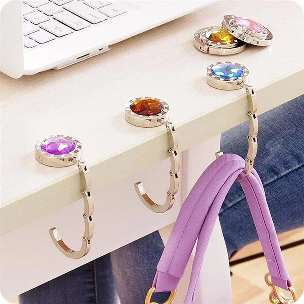 Fashion Bag Holder Handbag Hanger Folding Hook Holder Portable Key Ring Rack Table Hook Hardware Travel Outdoor Storage Hanger