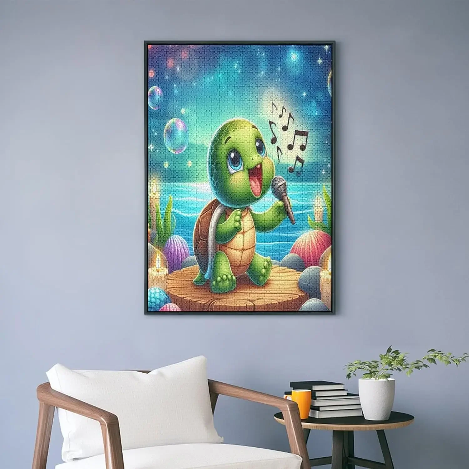 1000/500/300 Stück „Die kleine Schildkröte, die singt liebt“, Puzzle für herausforderndes Familienaktivitätsspiel, Urlaub, Geburtstagsgeschenk