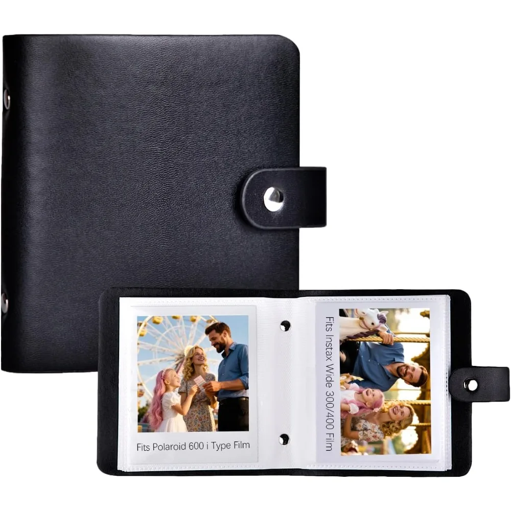 

52 Pockets Mini Photo Album Fits Polaroid Instant Film & Fujifilm Instant Photos,PU Leather