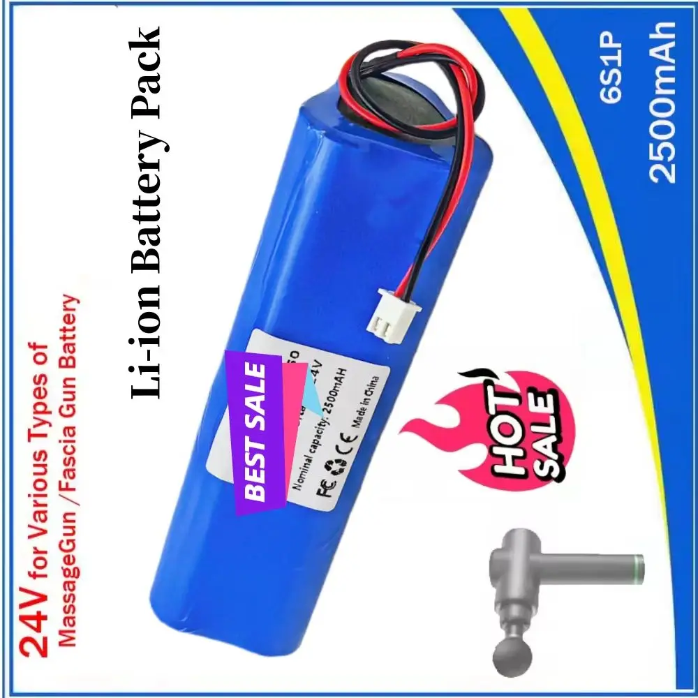 

24V 2500mAh Li-ion Rechargeable Battery Pack for Phoenix A1 Massage Gun Fascia Gun 100% New High-Quality Replacement Battery