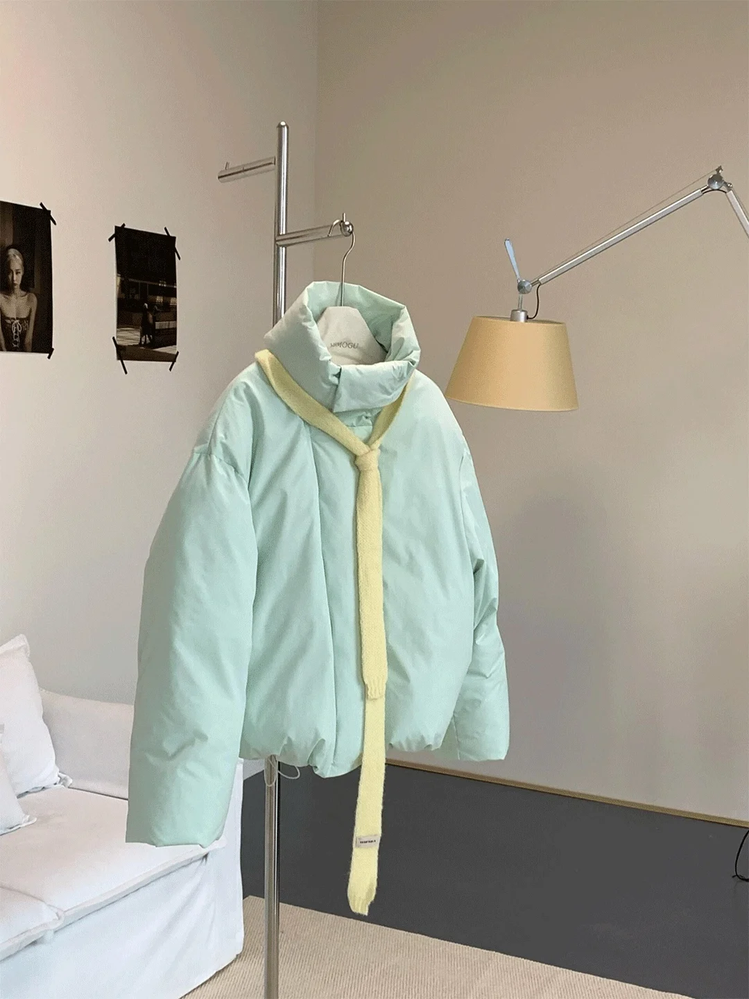 

Sli ort Cotton Jaet Thi Warm Winter Outerwear Korean Sle Small Size Women's Faion Commute Loose Fit Zipper Closure