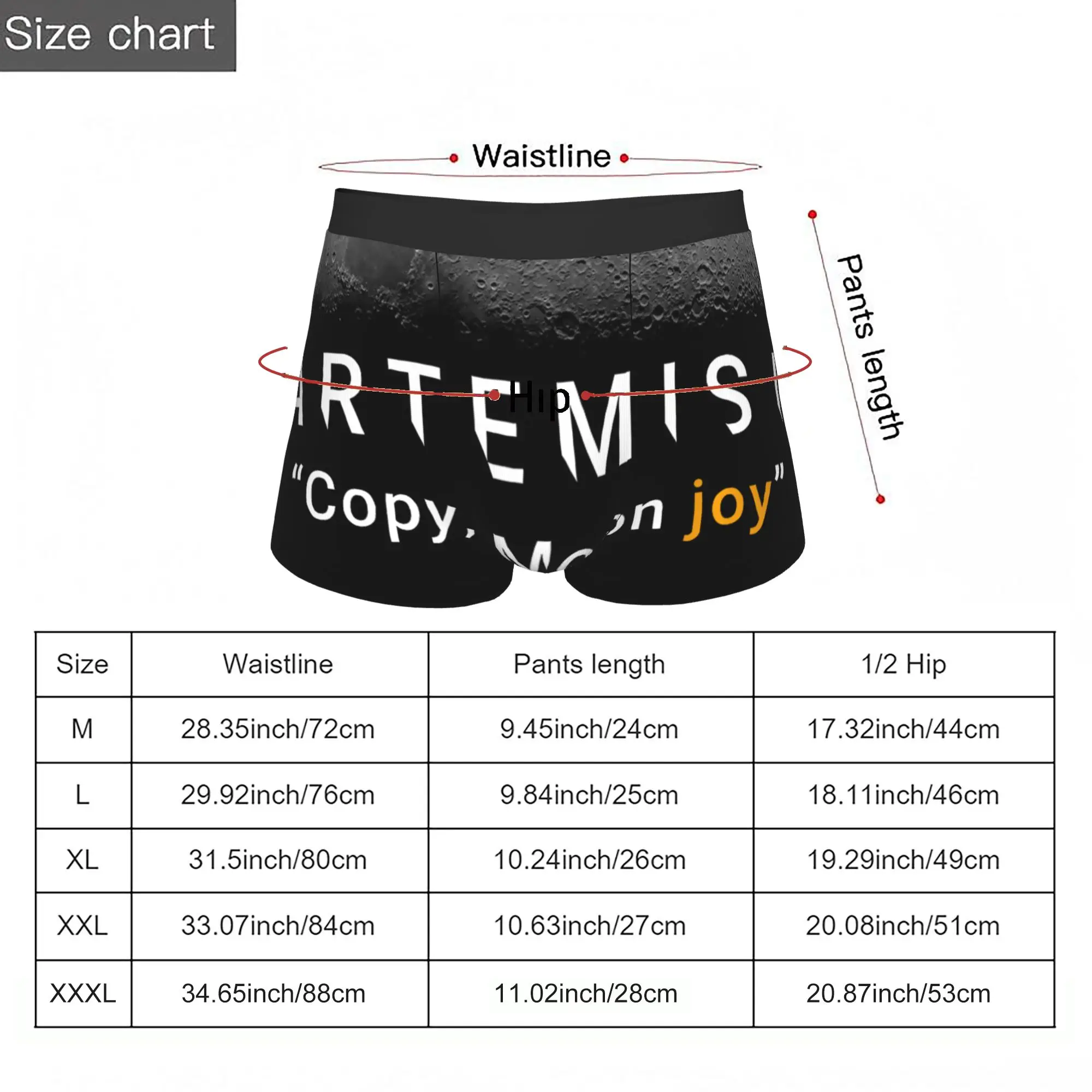 Copy Moon Joy  Artemis ii Underpants Breathbale Panties Men's Underwear Ventilate Shorts Boxer Briefs view 5