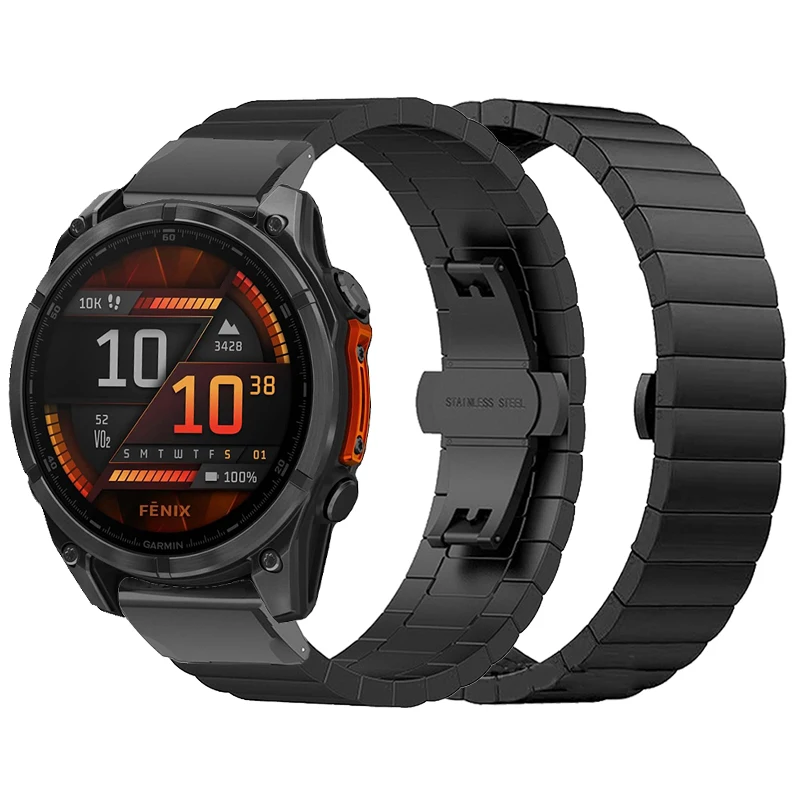 

Для Garmin Fenix E 47 мм ремешок для часов из нержавеющей стали для Garmin Fenix 7 6 5 быстросъемный браслет для Garmin fenix 8 47 мм металлический ремешок