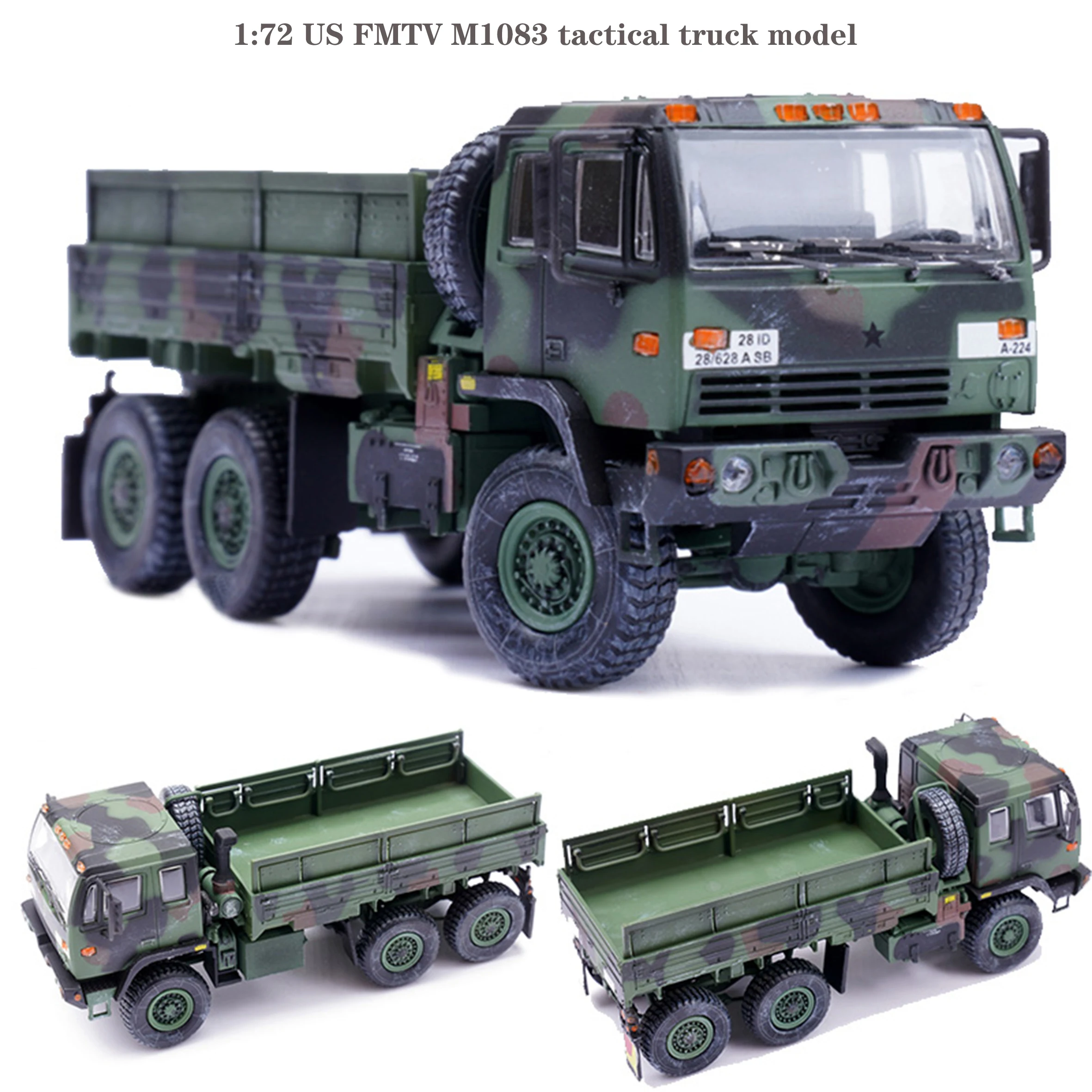 Fine 1:72 US FMTV M1083 tactical truck model  NATO Camouflage Painting  The front wheels are steerable  Finished product collect