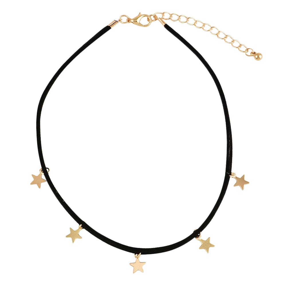 

Elegant Women Necklace Star Pendant Durable Material Clavicle Chain Fashion Black Jewelry Accessories Woman Creative