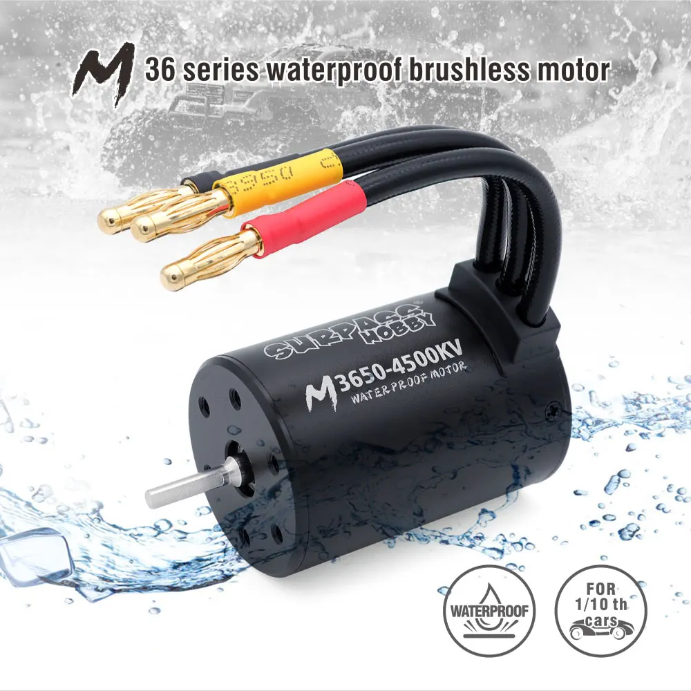 

ROCKETRC M3650 M3660, полностью черный водонепроницаемый бесщеточный двигатель, подходит для автомобилей 1/10, поддерживает батареи 2-3S.