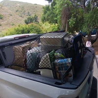 Red de fijación para maletero de camión, bolsillo de red para equipaje de carga de malla, cubierta protectora extendida de fijación antideslizante de carga pesada, viene con cuatro ganchos