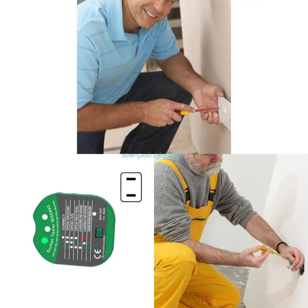 E74E 자동 전자 RCD 플러그 테스터 테스터는 중립 누출을 감지하고 가정 및 사무실 사용을위한 적절한 소켓 배선을 보장합니다.