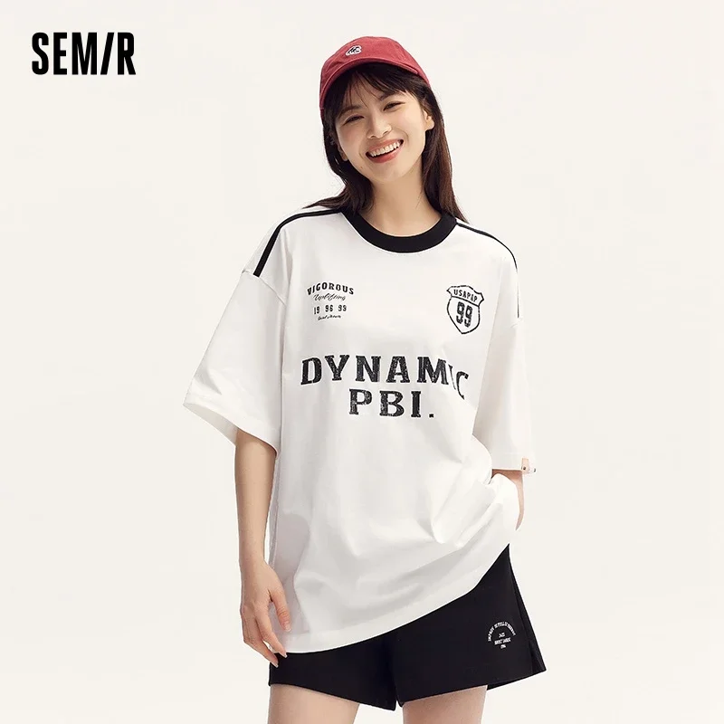 Semir T-Shirt Women Mid-Length Antibacterial Short-Sleeve T-Shirt 2024 Summer New Collection Cool Oversized T-Shirt