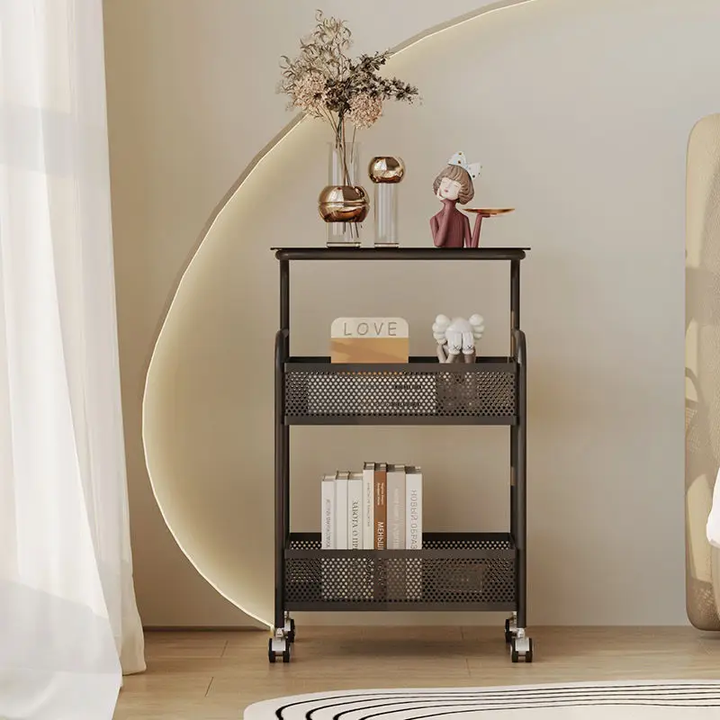 A few bedrooms near the head of the cream wind can move the living room. online celebrity creative mini storage cart glass