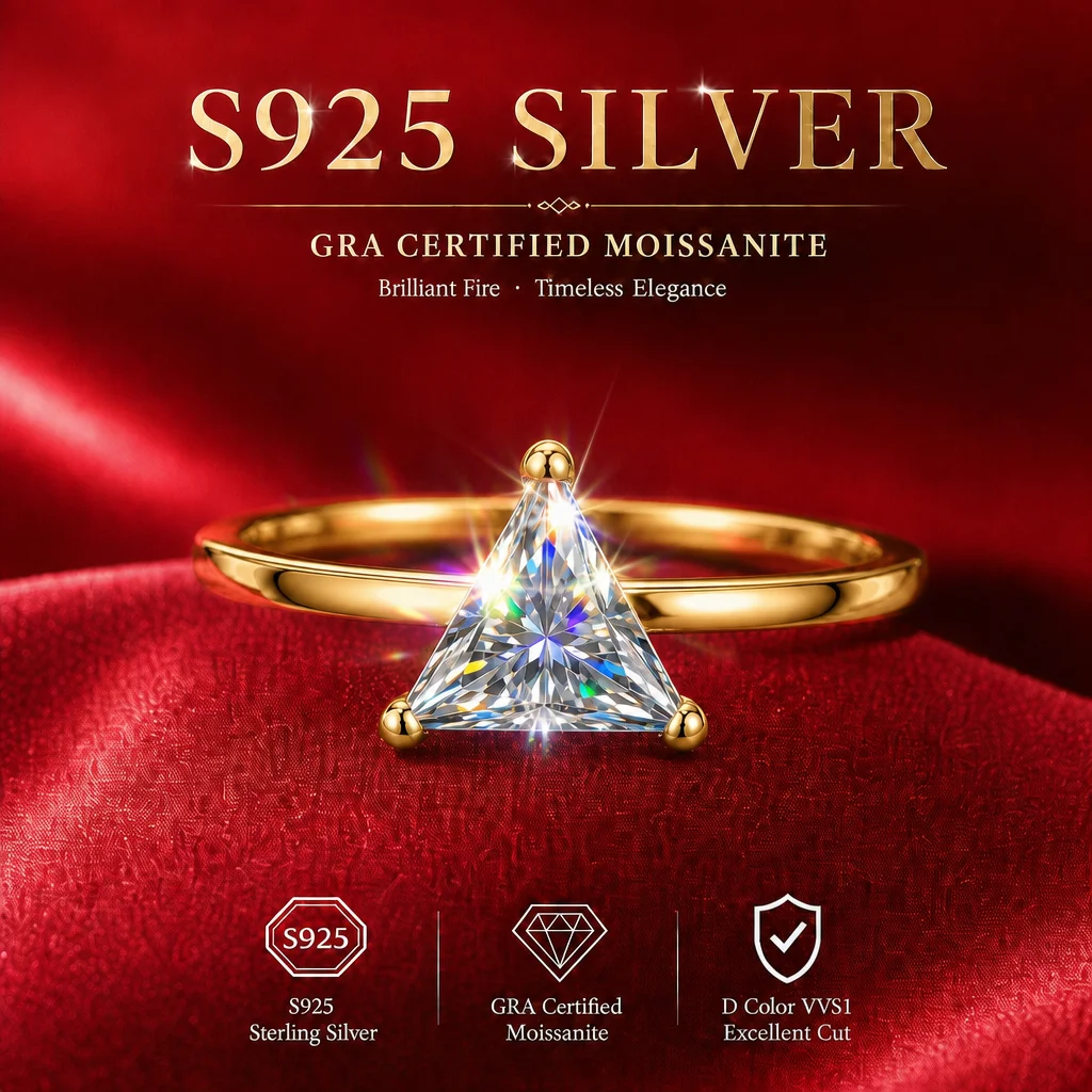 Verstellbarer 18K Gold Smaragdring mit Moissanit-Edelstein, S925 Sterling Silber, Diamanttester-geprüft, Funkelnder Damenring – Detail 5