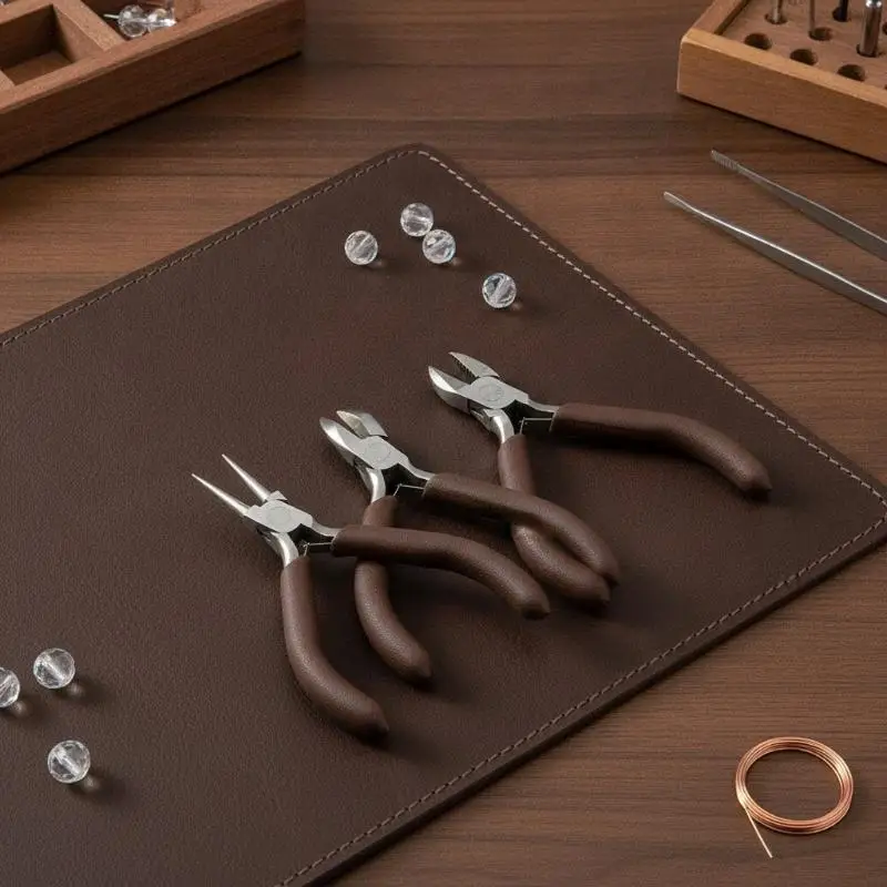 Jewelry Making Pliers Rubber Multifunctional Hand Tool Needle Nose Round Wire Cutters For Beading Wire Wrapping DIY Craft Making