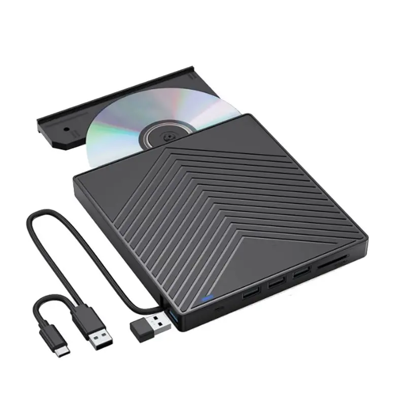 FEDI-USB 3.0 Type-C 8-In-1 External CD/DVD RW Optical Drive Multi-Function DVD Player Burner Writer/Reader For PC Laptop