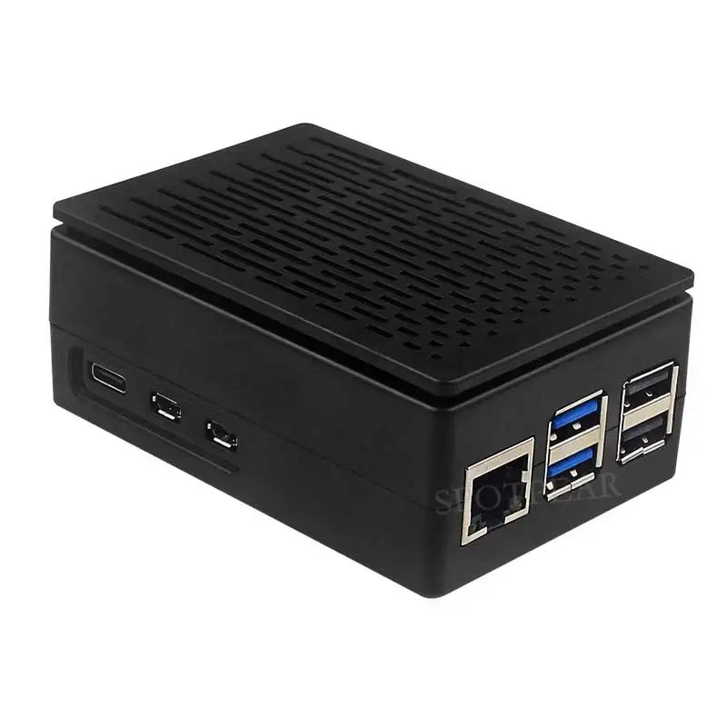 Raspberry Pi 5 ABS-behuizing 3,5 inch displaystrip Compatibel Multifunctioneel met afneembare hoes en ventilatorbevestiging