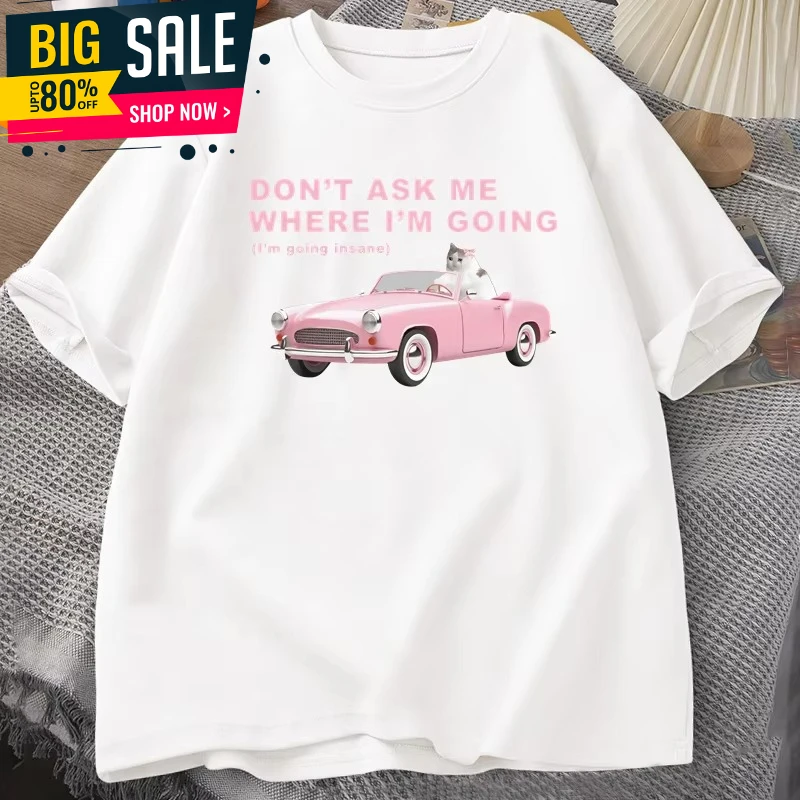 „Meme Im Going Insane“ Lustige Katzen-T-Shirts für Männer und Frauen – „Stupid Ugly“ T-Shirt – „Unhinged Mental Health“ T-Shirt – Katzenliebhaber-T-Shirts