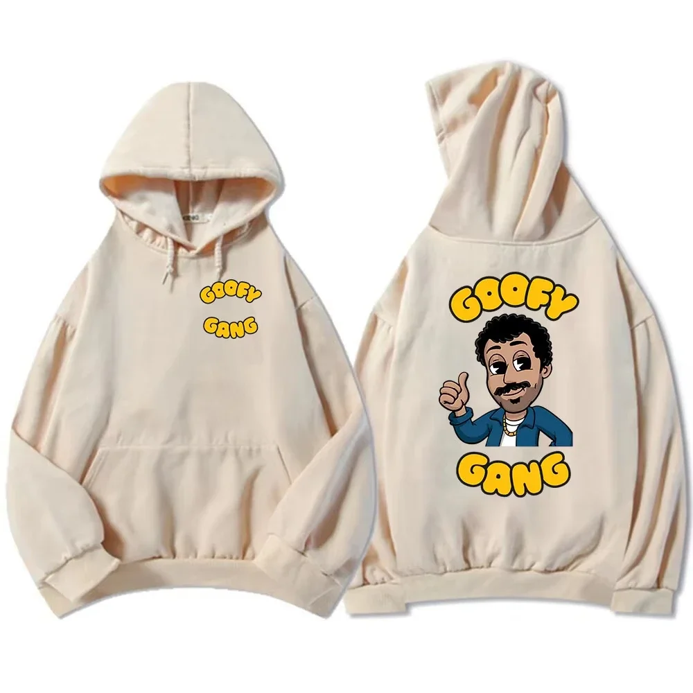 Goofy Gang هوديي مورغان جاي الكرتون الجرافيك بلوزات مقنعين طويلة الأكمام الذكور البلوفرات جيب الصوف عادية الرجال هوديس القمم
