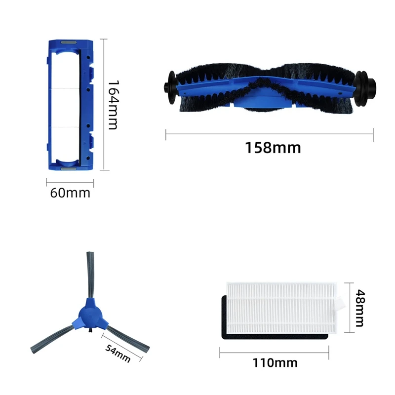 Replacement Accessories Parts Kit For Eufy Robovac 11S, 25C, 15C, 30, 30C, 12, 35C, 15T Robot Vacuums, 2 Rolling Brushes