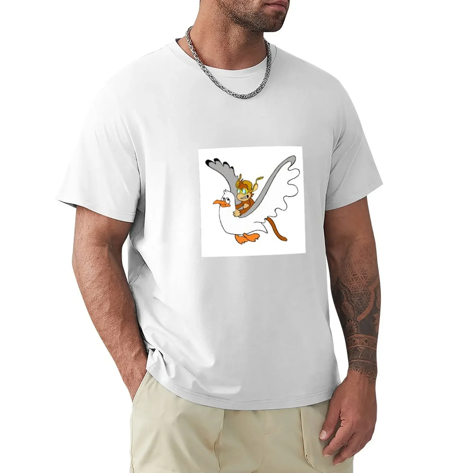 Monkey & Seagull T-Shirt Short sleeve tee sports fans T-shirts for men cotton