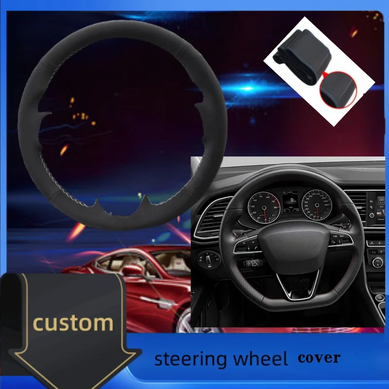 

Сшитый вручную замшевый кожаный чехол на руль автомобиля для Seat Leon Cupra Leon ST Cupra Leon ST Cupra 2013-2019 Ateca Cupra Ateca