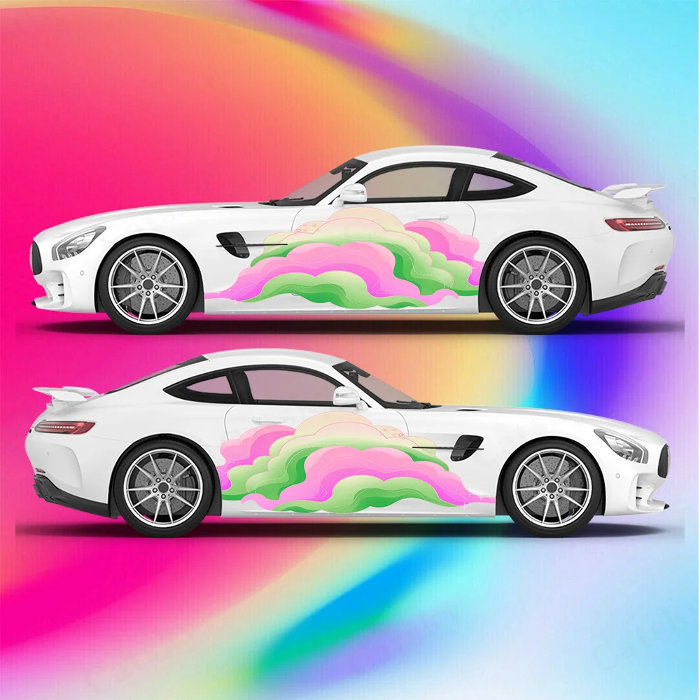

Colored Cloud Cat Car Vinyl Wraps Decal Self-adhesive Anti Scratch Sticker Suitable for Trucks SUV Decor Auto Accessories Gift