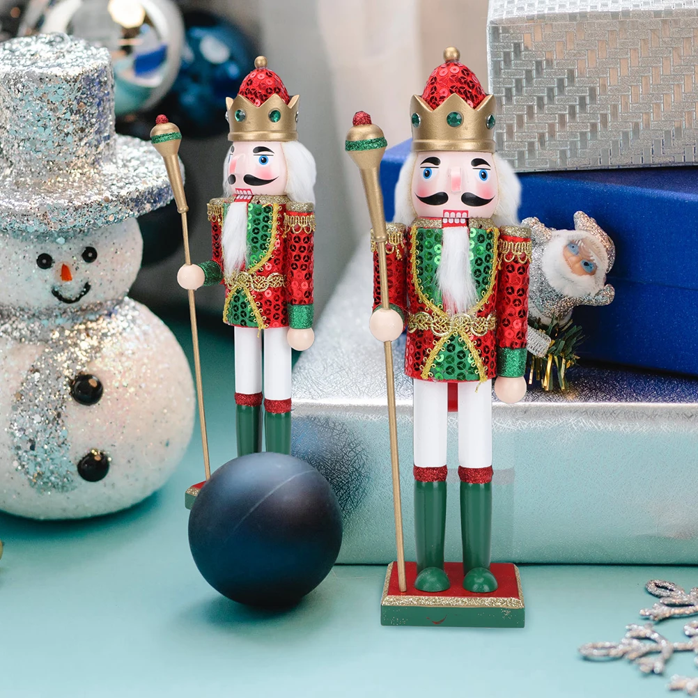 

Nutcracker King Puppet Soldier Craft nament Gift Xmas Decor Miniature Desktop Wooden Nutcracker Christmas Furniture