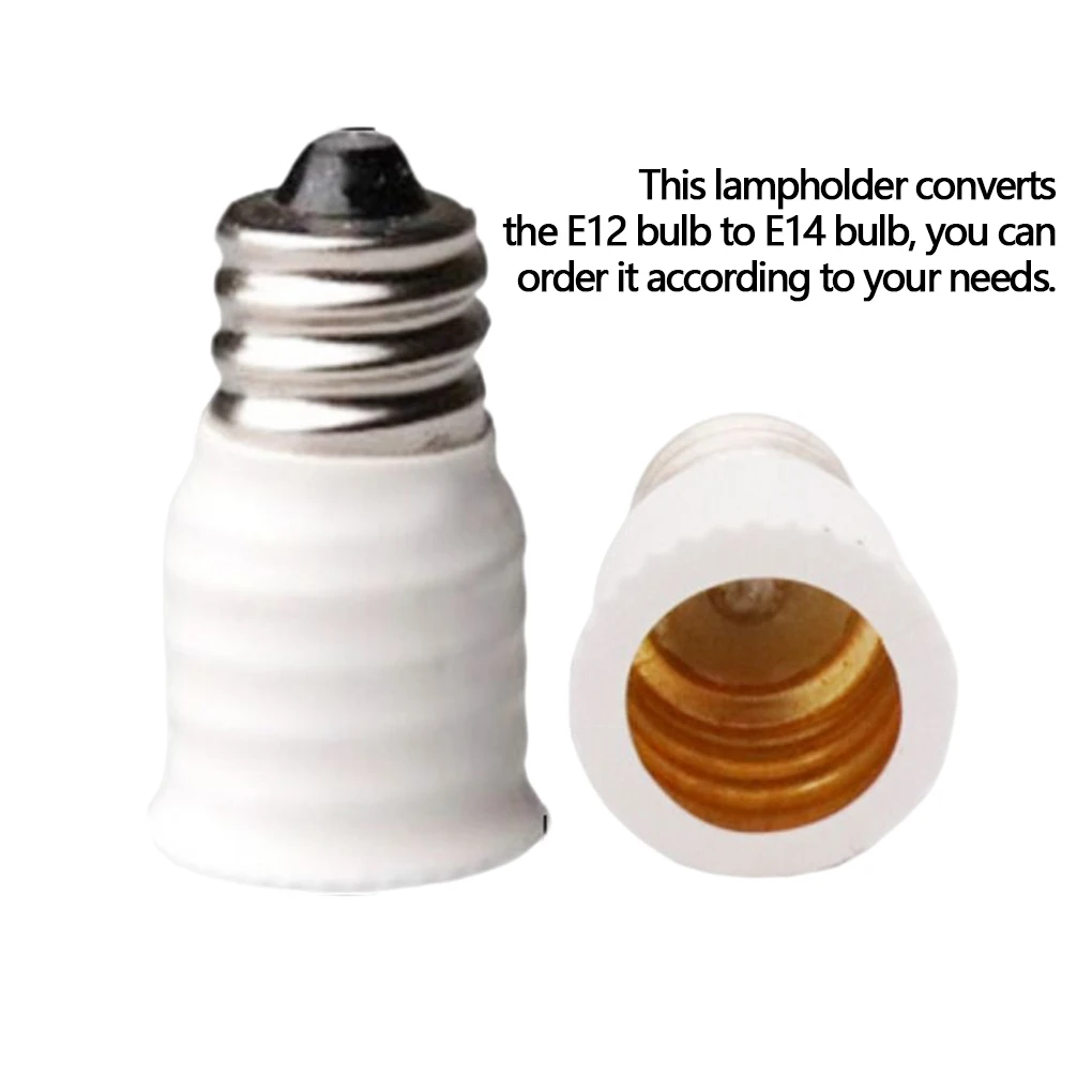 E12 to E14 Lamp Socket Lampholder Replacement Light Base Adapter Lighting Converter Repair Threaded Conversion Black