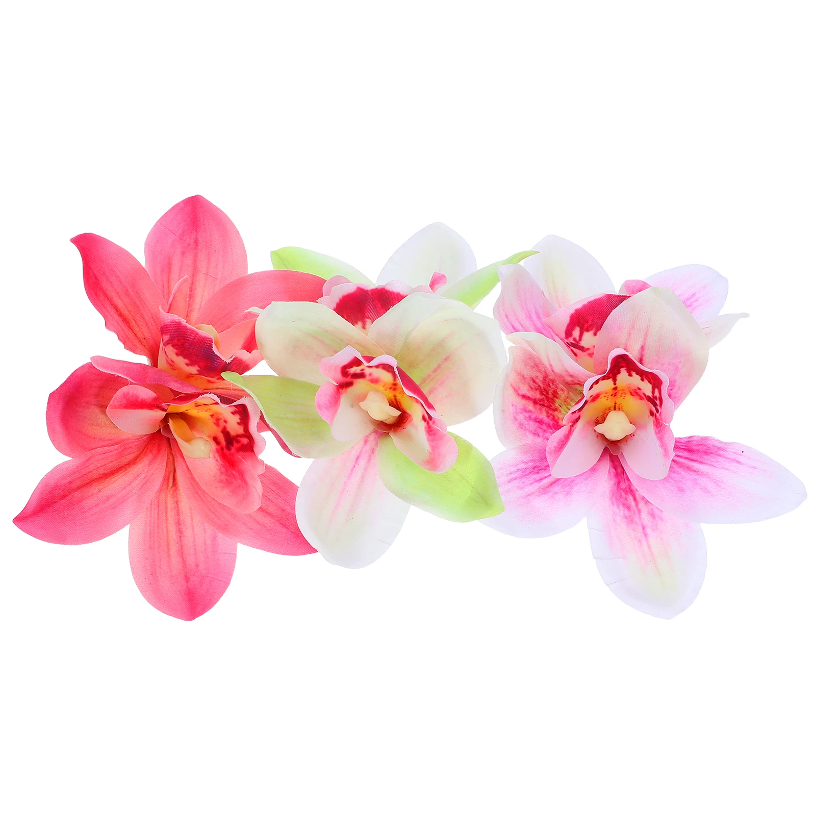 

3pcs Simulated Cymbidium Hairpin Lightweight Beach Accessories Women Bohemian Flower Clip Artificial Green Floral Hairstyles