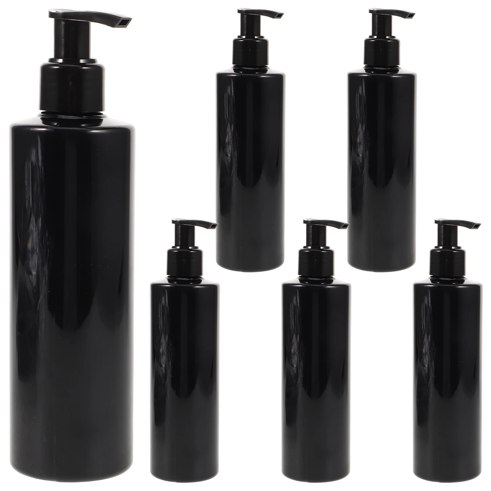 

6Pcs Pump Dispensers Bottles for Soap Lotion Stainless Steel Press Black Sub Travel Toiletry Liquid Storage Refillable