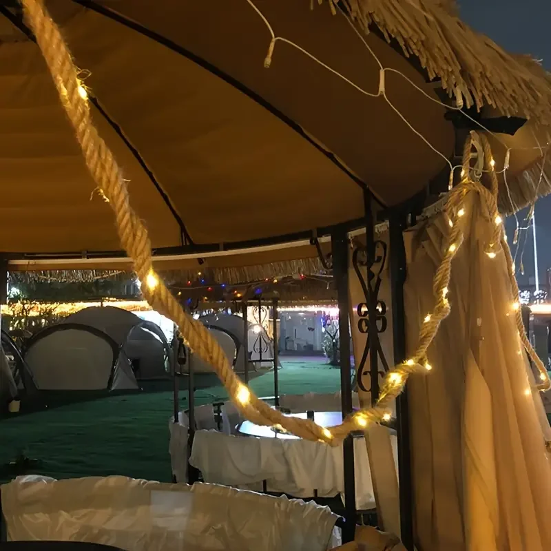 أضواء سلسلة حبال القنب العتيقة التي تعمل بالطاقة الشمسية مع 8 أوضاع إضاءة ، أسلاك نحاسية ، مصباح خرافي لديكور التخييم ، مصابيح LED ، مصابيح LED ، 5 أمتار ، 10 أمتار