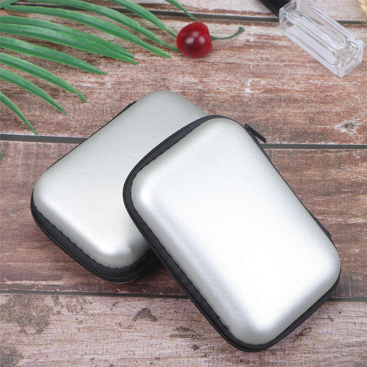 

2 Pcs Storage Box Zipper Hard Disk Case Mini Camera Data Cable EVA Multifunction