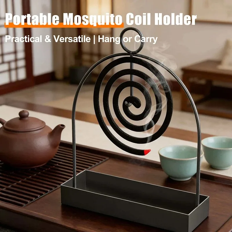 Triangular Mosquito Coil Tray Iron Mosquito Coil Rack Holder for Outdoor Camping Mosquito Coil Stand Portable Anti-Mosquito