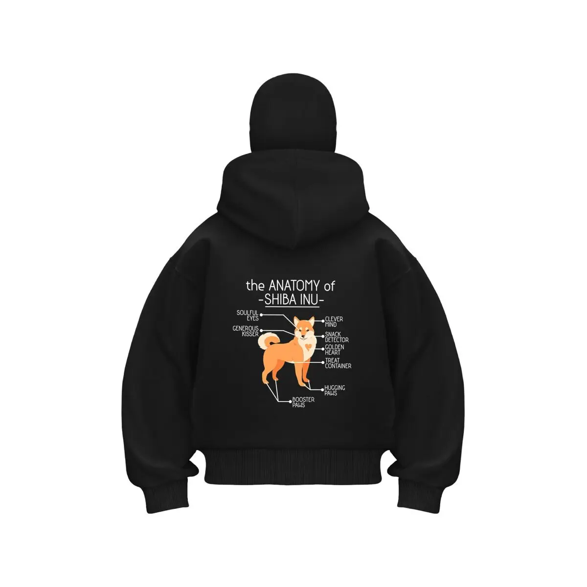 Shiba Inu Anatomy Pet Info Art new item double hooded sweatshirt men's hooded
