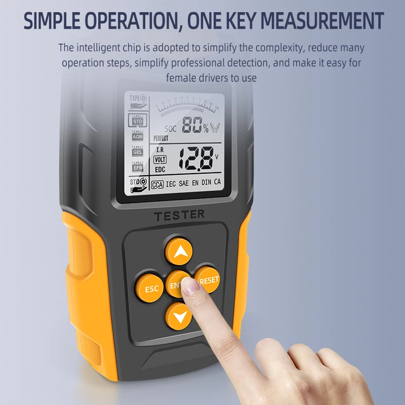 Car Battery Tester System Detect 12/24V Battery Protection Analyzer Digital Display Parameters