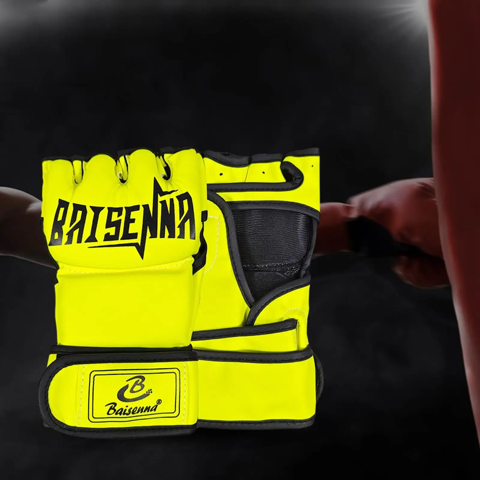 

Boxing Gloves Protective Half Finger Mitts PU Leather Equipment for MMA Kickboxing Fitness Training