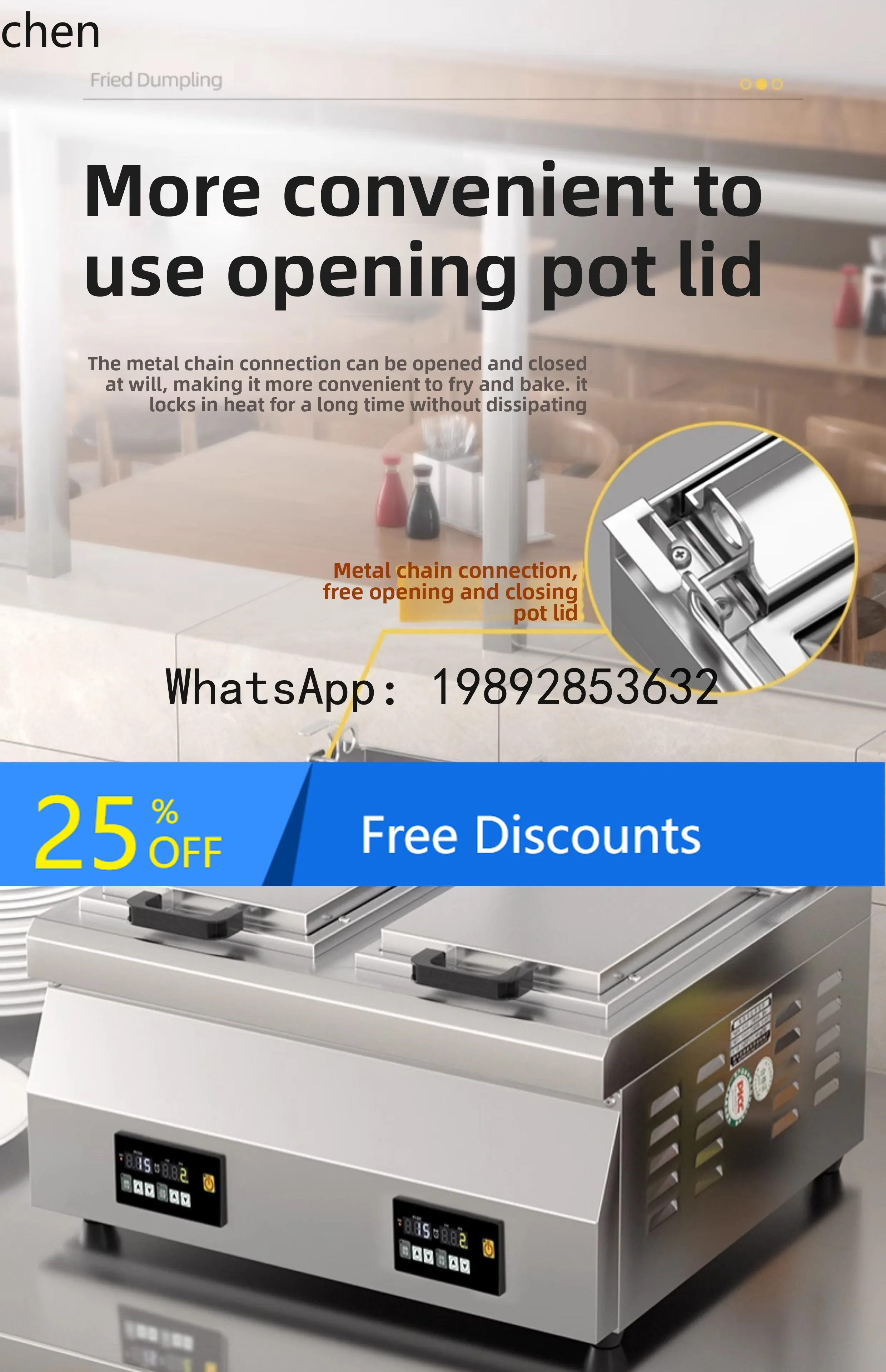 AB  pot sticker electric water frying pan square gas fully automatic desktop gas cake pan stall raw frying dumpling stove
