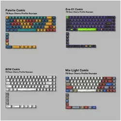 Comic Keycaps EVA 01 BOW Cherry Profile PBT Dye-Sub 78/151 Keys For Mechanical Gaming Keyboard 61/61/63/64/68 MX Switches